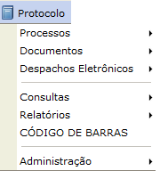 Protocolo e Documentos Sistema de protocolos Geração da capa dos processos Acompanhamento da tramitação de processos e documentos Tramitação com leitor de código de