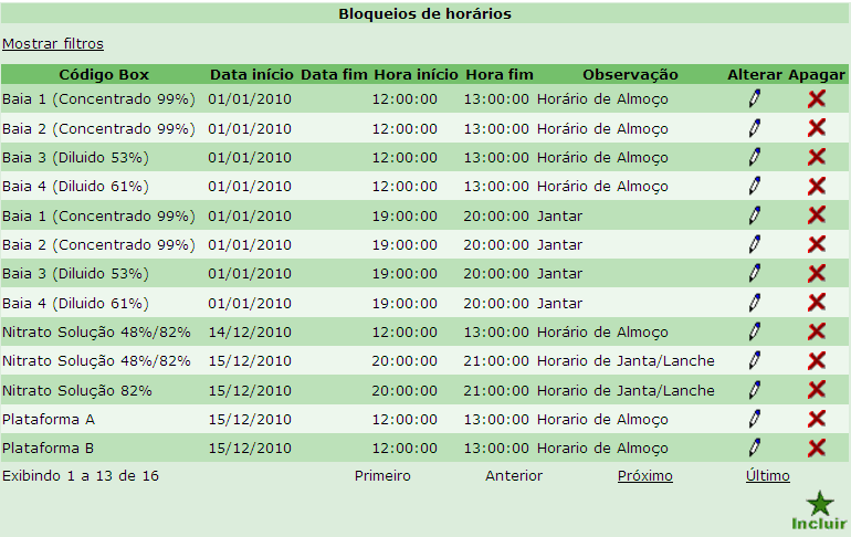 Notas: Quando de um Bloqueio com a Destinação de Cliente e/ou Transportador, este será considerado uma Reserva.