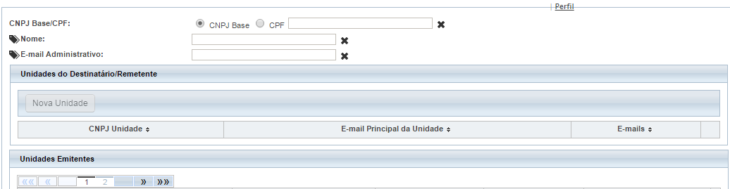 7.6.2 Destinatários Permite fazer associações entre CNPJ/CPF de destinatários e remetentes com endereços de e- mail.