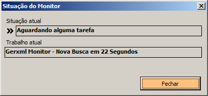 Backup Realiza um backup de todo o sistema. Este processo pode ser lento devido ao fato do GerXML gerar os arquivos de forma compactadas para volume menor.