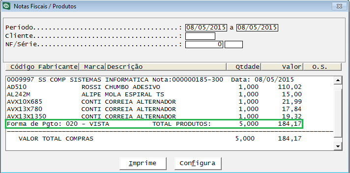 60 GERENCIAL 82625 - Forma de pagamento no relatório Realizada alteração no SS Plus onde foi criado o campo: 'Forma de Pgto' no relatório de Notas Fiscais/Produtos (Gerencial/B/W/J), para que o