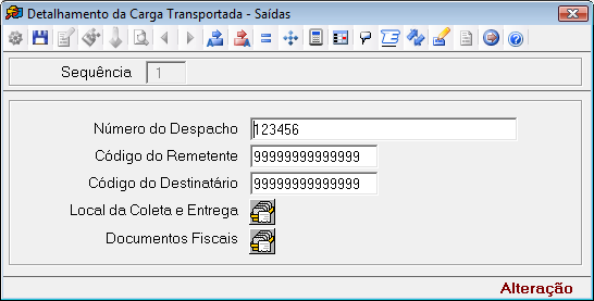 Data de Emissão do Documento Fiscal: Informar a data de emissão do documento fiscal correspondente ao transporte realizado.