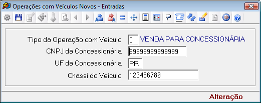 Esta tela deve ser preenchida pelas empresas do segmento automotivo (montadoras-capítulo 87 da NCM, concessionárias e importadoras), para informar os itens relativos aos veículos novos.