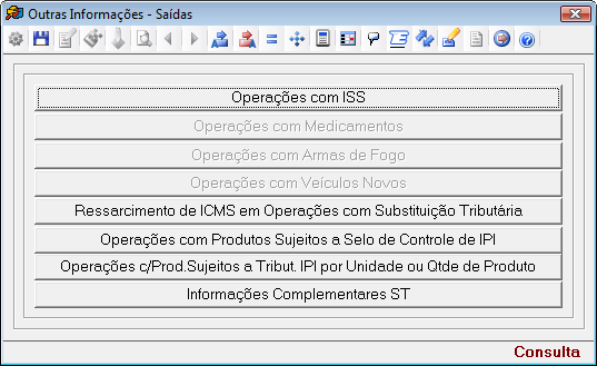 Quando estiver selecionado o Indicador do Tipo do Item for 09 Serviços no cadastro do produto: \Utilitários\SPED Fiscal\Detalhamento\Nota Fiscal\Saída\Itens do Documento Fiscal\Outras Informações