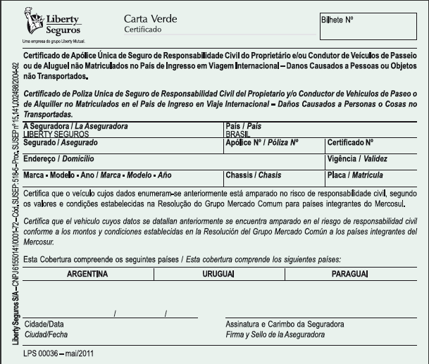 SINISTRO Em caso de sinistro, o Segurado deverá entrar em contato diretamente com a Seguradora conveniada no país onde ele estiver (endereços e telefones estão impressos no verso do Bilhete).