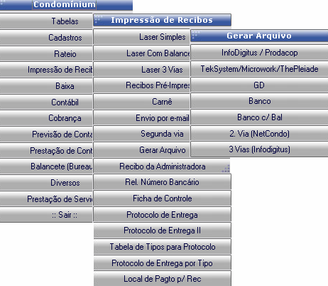 Impressão de Recibos> Segunda via Esta opção de envio é indicada para o envio de um boleto que ainda não venceu e não de boletos em atraso, visto que nesta tela o sistema não calcula, ele