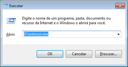 B-3 Se nem a tela de boas-vindas da Encore Electronics nem a janela Reprodução Automática aparecerem, digite D:\autorun.