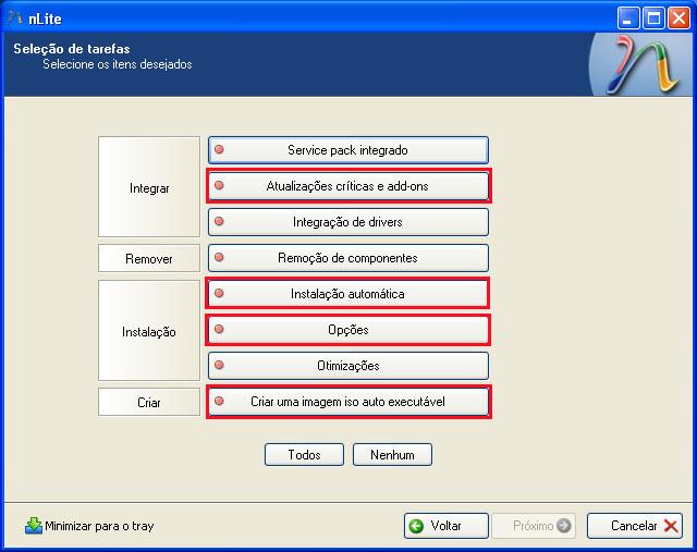 iremos modificar, selecione os que estão de vermelho e Clique em Próximo.