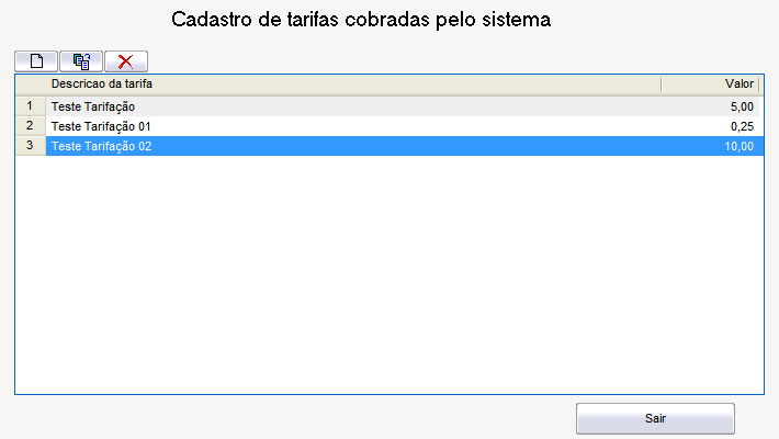 5. Cadastro de Dados de Tarifação Para ter acesso à tela de cadastros, na página principal acesse o menu Cadastros e logo em seguida o item Cadastro de dados de tarifação.