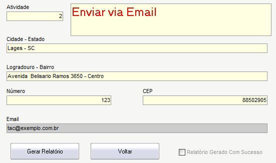 Os relatórios que foram gerados e enviados estão marcados como Emitidos.