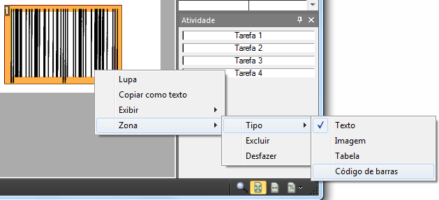 Como Clique no ícone Código de barras e desenhe um quadro ao redor do código de barras.