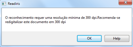 Readiris TM 14 - Guia do usuário Nota: Se o arquivo de imagem for digitalizado em uma resolução baixa ou