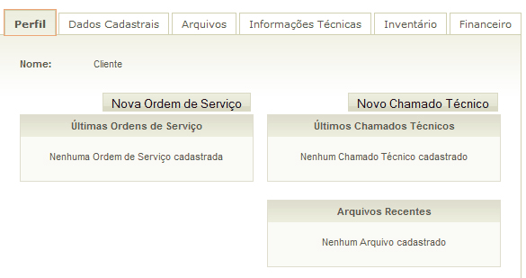 Clientes 17 No perfil do cliente, encontramos: Resumo Principais dados do cliente.