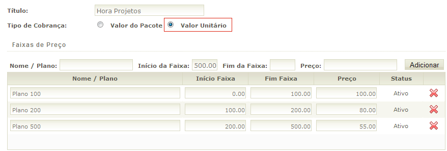 32 Agora OS Software Neste exemplo, supondo os seguintes consumos de horas: Periodo Janeiro Fevereiro Março Hora Mensal 133 43 234 Valor Cobrado R$ 4.000,00 R$ 1.250,00 R$ 125.000,00 6.