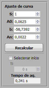 Figura 47. Seção com dados referentes ao amortecimento. No exemplo da Figura 48 temos: frequência ( F(Hz) ) = 5000,007 Hz, amortecimento ( Amortec.(Ad. E-6) ) = 1869,7, Tan(Phi) (Ad.