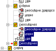 8 - Manusear os Resultados Para eliminar um dos conjunto de resultados da rotina Descriptives, fazer click sobre o item respectivo no organigrama: e de seguida fazer Edit Cut, ou CTRL-X, ou