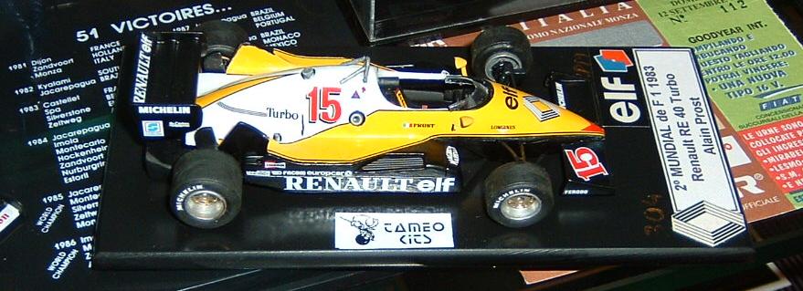 Renault RE 40 turbo - 2º Mundial de Formula 1 em 1983 - Piloto: Alain Prost Alain Prost ainda nos primeiros anos da sua carreira quase venceu o