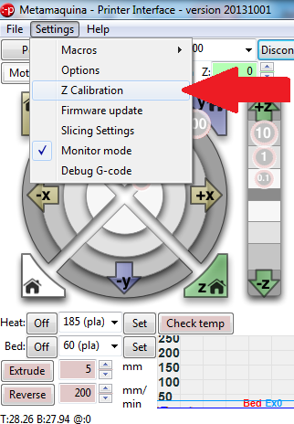 2.2 Set Z=0 2. Preparar a impressora Esse procedimento se resume em dizer para impressora em qual altura encontra-se a bandeja de impressão, utilizando-se do pronterface.