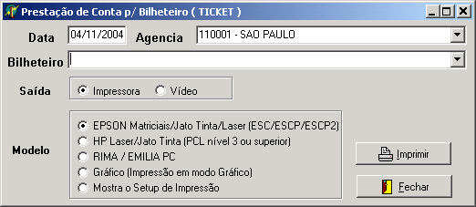 6 Inutilização de Formulário Quando um Ticket é extraviado ou rasurado, pode através desta tela inutilizá-lo.