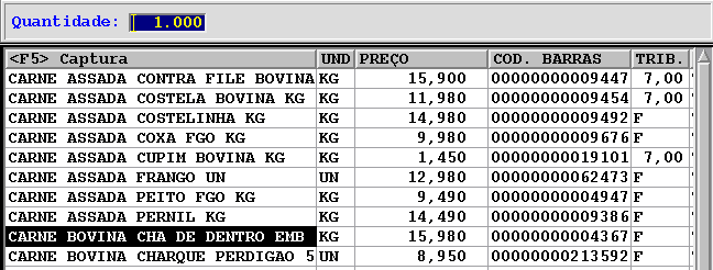 PAF-ECF AVANÇO INFORMÁTICA 21 Ao pressionar a tecla de função F6 na consulta de produtos é possível consultar os