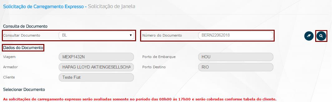 O Cliente Cancelando uma Solicitação de Carregamento Expresso O cliente autorizado irá cancelar seu Carregamento