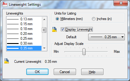 Autocad: Comandos úteis Autocad: Useful commands 9 Visualizar a espessura da linha: Format > Lineweight > Display Line Weight Format > Lineweight >