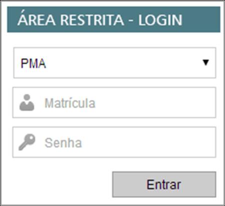 Para se autenticar no Portal, vá até Área Restrita Login : Figura 2 - Área Restrita - Login Selecione a