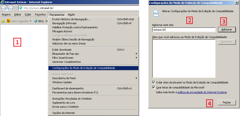 1.1 Sobre o Internet Explorer 11 Cáso estejá utilizándo versá o diferente dá 8, o site de ácesso áo bánco deverá ser colocádo em modo de compátibilidáde.