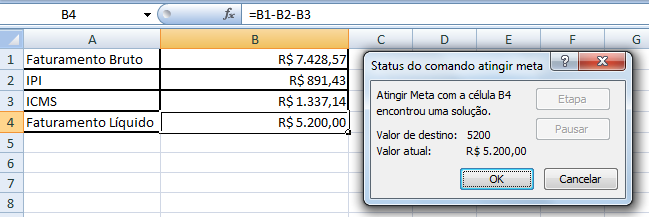 18. Atingindo metas O Excel oferece o recurso de projetar metas.