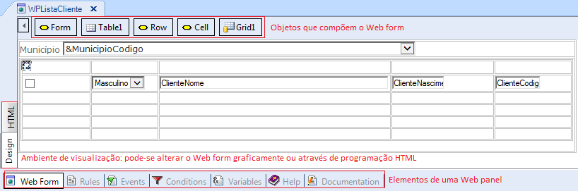 25 3.2.2.1.2 Web Panels As web panels são objetos que permitem a realização de consultas interativas sobre o banco de dados.