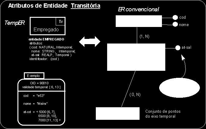 Atributo na entidade transitória EX: atributo salário; para cada empregado