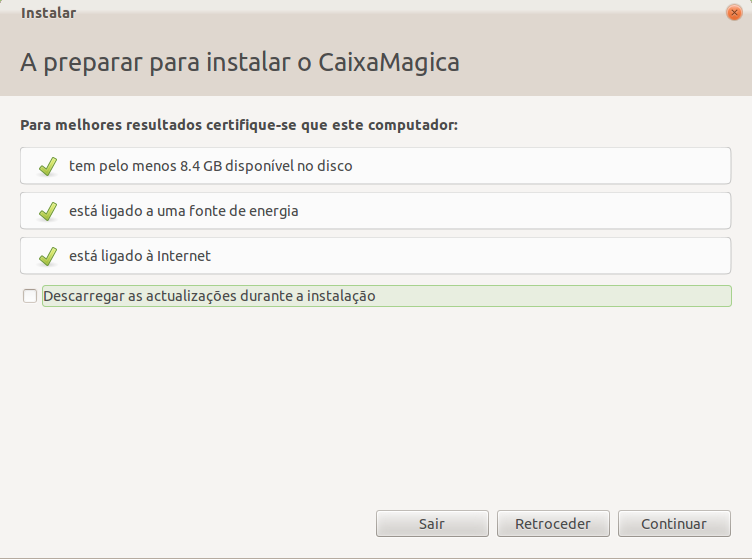 3.Instalação do Linux Caixa Mágica 17 Figura 3.