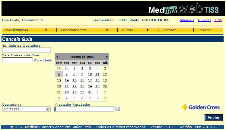 CANCELA GUIA Cnel um trnsção já utorizd sistem MedLink. O Boleto do Cnel Gui deverá ser nexdo o Boleto d trnsção originl, e mos NÃO deverão serão envidos Golden Cross.