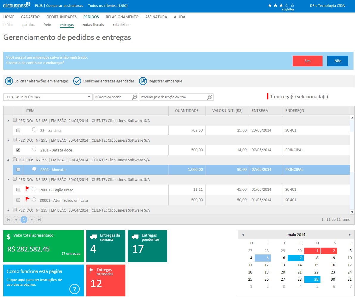 CLICBUSINESS DASHBOARD