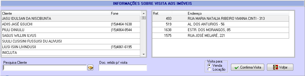 SELECIONANDO IMÓVEIS A seleção de imóveis é usada para várias finalidades como imprimir a listagem de imóveis que seu cliente demonstrou interesse, fazer os anúncios, fazer visitas ou para emitir as