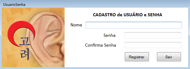 IMPORTANTE: A Koryosoft não se responsabilizará pela perda de dados. Portanto, faça seu backup regularmente e lembre-se da senha. AJUDA Alterar Senha Digite a senha atual. Cadastre usuário e senha.