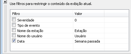 6.2.5. Painel de filtro O painel Filtro contém uma lista de opções de filtragem disponíveis para o modo de exibição atual.