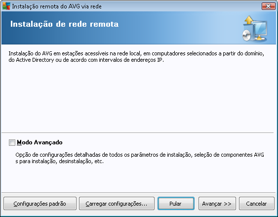 Observação: este capítulo descreve a configuração básica do Instalador de rede, disponível a partir do Console do AVG Admin.