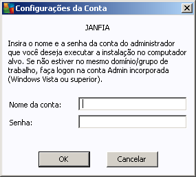 será necessário especificar o login e a senha do administrador do domínio durante a instalação.