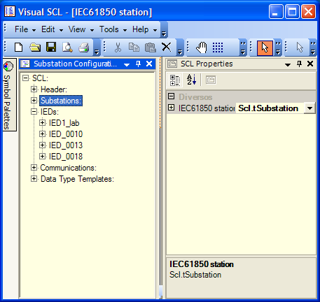 2.2 2ª Fase - Leitura e Salvaguarda do ficheiro SCD no Visual SCL Para esta fase recorreu-se ao ficheiro SCD exportado pelo DIGSI, e procedeu-se à sua abertura no Visual SCL (Figura 75).
