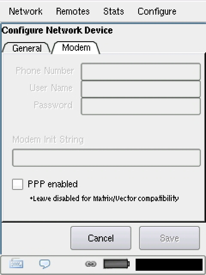 Manual do produto ACCESS Modem analógico (POTS) - PPP Mode permite o uso de uma conexão discada à Internet.