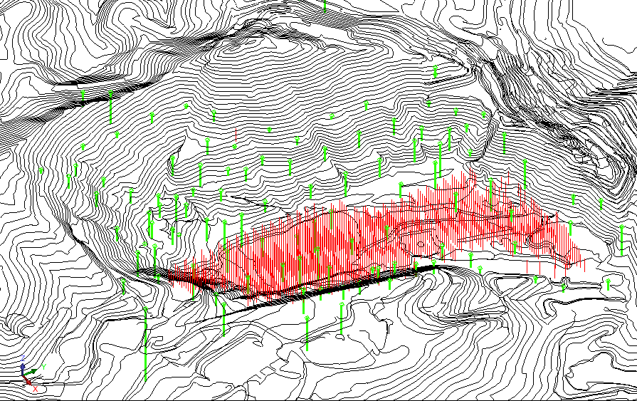 68 Figura 18 - Resumo de metros perfurados de furos de sonda e perfuratriz Figura 19 Topografia em 3D mostrando a localização dos furos de sonda e perfuratriz Fonte: SAMARCO Mineração 3.6.2.