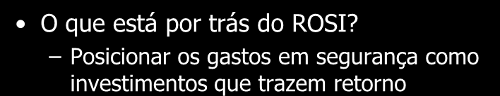 Return Of Security Investments O que está por trás do ROSI?