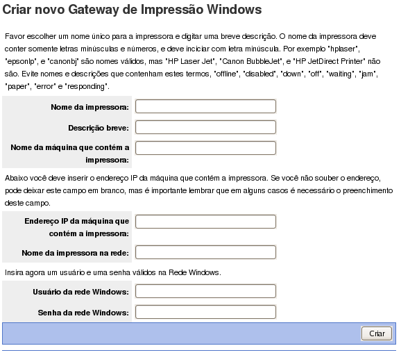 Entre adequadamente, com as devidas informações requisitadas em cada campo da tela exibida na figura a seguir.