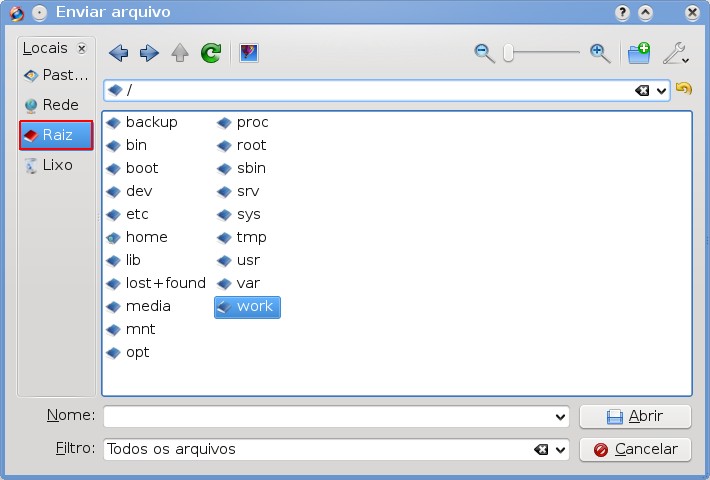 No campo Load Settings From Local Hard Drive, clique no botão Enviar arquivo.