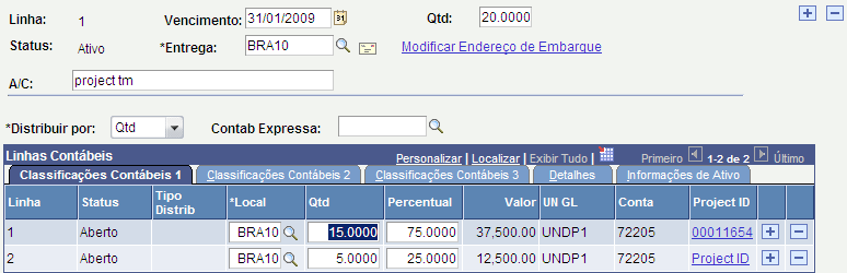 22. Caso tenha clicado em, será apresentada a classificação contábil do item. 23. Na parte direita da tela é possível ter mais informações.