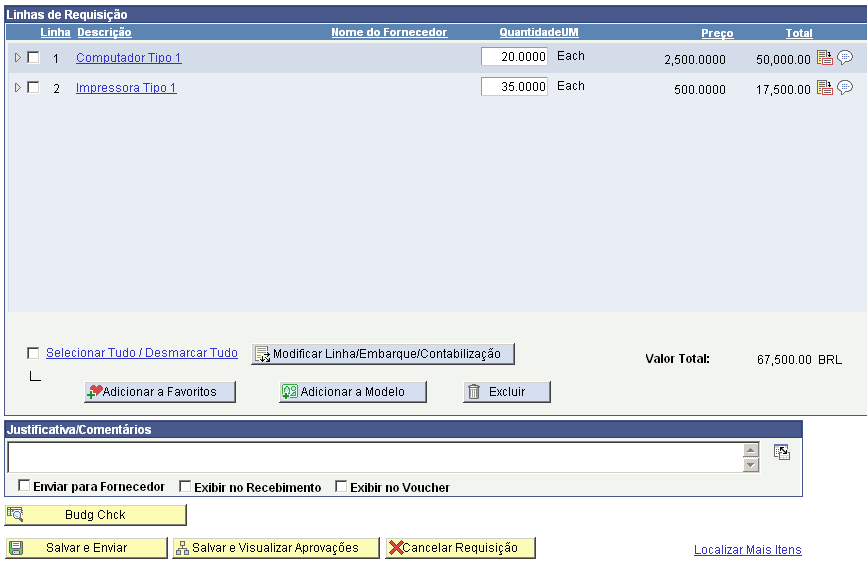 31. O documento será anexado à Requisição de Compras. Para anexar outros documentos, clique novamente em Adicionar Anexo. Se precisar excluir um anexo, clique no ícone.