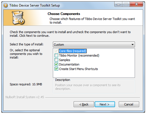 5.1 Instalando o Pacote Tibbo Device Server Toolkit Ao ativar o arquivo executável associado ao instalador do pacote VSP, tem-se a seguinte sequência: Tela inicial de apresentação para instalação do