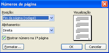 23. Numeração das Páginas Se tivermos um documento com várias páginas é conveniente numerá-las principalmente se se destina a ser impresso.