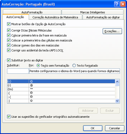 Auto-correção A auto-correção é mais um dos melhores recursos disponíveis para correção de texto.